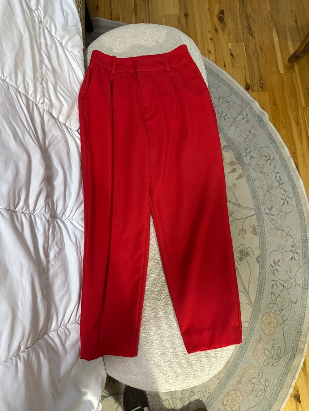 Zara Basic Red High Waist Trousers
